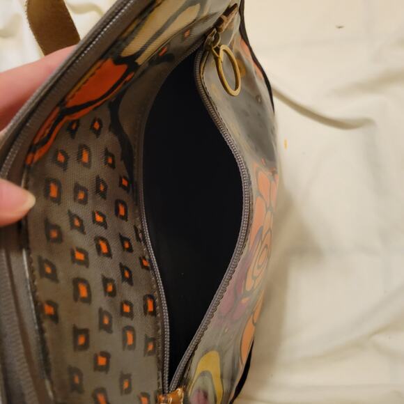 Fossil Vintage Blue Leather Messenger Bag 90s Y2K Adjustable Strap - Picture 5 of 5